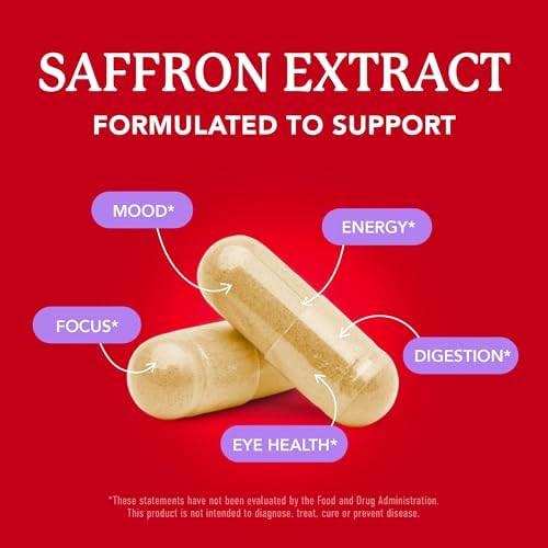 Smnutrition Saffron Supplements 88.5Mg 3Month Supply Pure Saffron Extract Capsules For Mood Focus Eye Health & Energy Balance Support Crocus Sativus Extract Gluten & Nongmo 90 Capsules