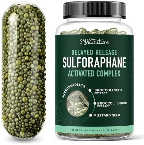 Smnutrition 50Mg Sulforaphane Supplement From Broccoli Sprouts Nrf2 Activation Cellular Health & Immune Support Glucoraphanin Myrosinase & Antioxidants Thirdparty Tested 60 Broccoli Seed Microbeadlets