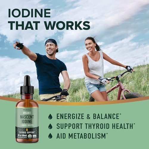 Smnutrition Organic Iodine Liquid For Thyroid Support Nascent Iodine Supplements Usda Organic Decolorized Potassium Iodide Liquid For Thyroid Support 1100 Mcg 2 Fl Oz Over 1Year Supply