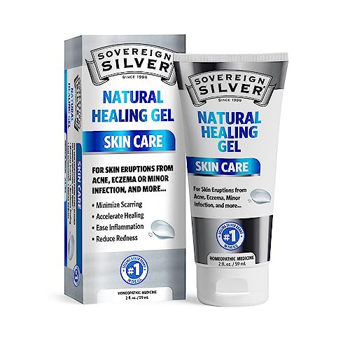 Sovereign Silver Natural Healing Gel Skin Care Argentum Metallicum Topical Gel Ointment For Razor Burn Sunburn And Redness Support Dermatologist Tested 2 Fl Oz (59 Ml)