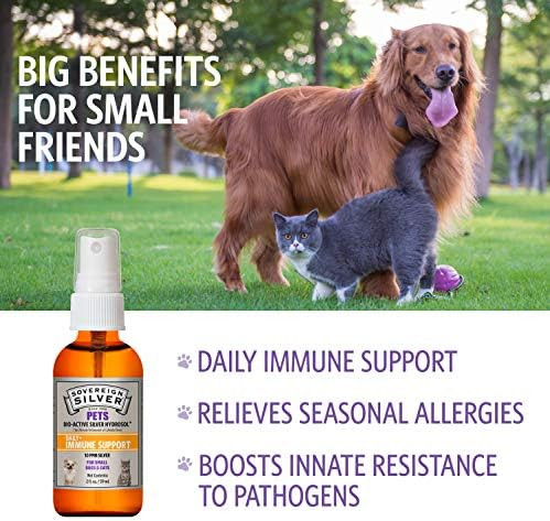 Sovereign Silver Pets Immune Support Colloidal Silver Bioactive Silver Hydrosol For Dogs And Cats 10 Ppm Fine Mist Spray 2 Fl Oz