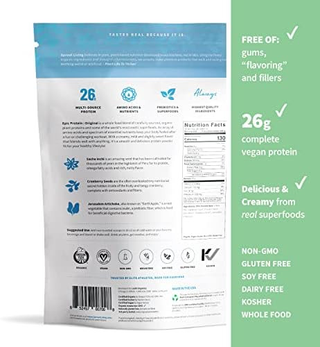 Sprout Living Epic Protein Bundle Original Chocolate Maca & Vanilla Lucuma (G Organic Plantbased Protein Powder Vegan Superfoods) 1Lb 12 Servings