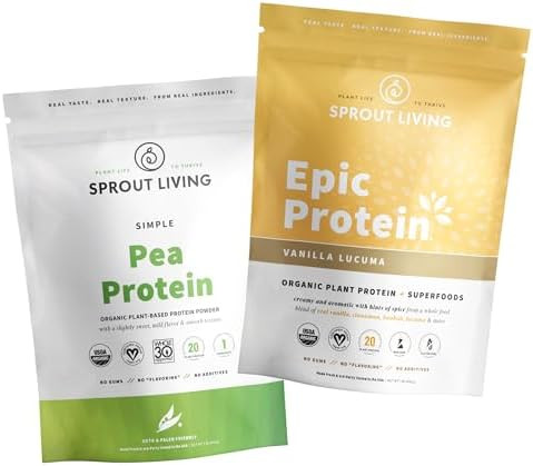 Sprout Living Epic Protein Vanilla Lucuma + Simple Pea Protein 1 Lb