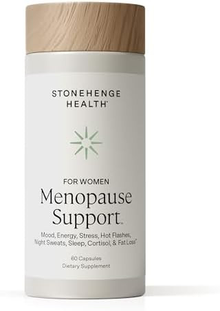Stonehenge Health For Women Menopause Support For Peri + Menopause + Post Mood Energy Stress Hot Flashes Night Sweats Sleep & Cortisol Chromax Chromium Vitamin D3 Ksm66 Ashwagandha Extract