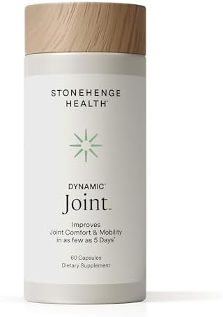Stonehenge Health Dynamic Joint Health Supplement “ Fastacting Support With Aprã¨Sflex Boswellia Msm Multitype Collagen Turmeric Bromelain Vitamins C & D3 “ Supports Joint Comfort “ 60 Capsules