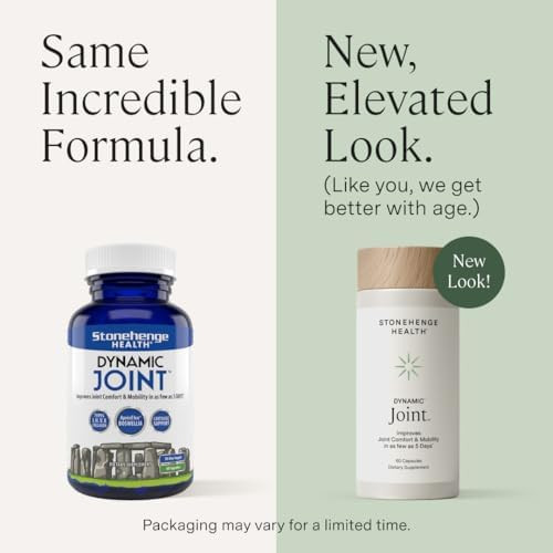 Stonehenge Health Dynamic Joint Health Supplement “ Fastacting Support With Aprã¨Sflex Boswellia Msm Multitype Collagen Turmeric Bromelain Vitamins C & D3 “ Supports Joint Comfort “ 60 Capsules