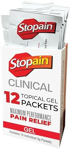 Stopain Pain Relief Clinical Gel Packets Usa Made Max Strength Fast Acting With Msm Glucosamine Menthol For Lower Back Sciatica Knee Neck Hsa Fsa Topical Analgesic Products 12 Pack