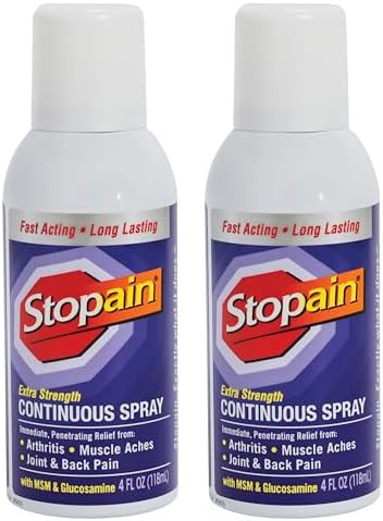 Stopain Pain Relief Spray 4Oz Usa Made Max Strength Fast Acting With Menthol Msm Glucosamine For Lower Back Arthritis Knee Neck Joints Hsa Fsa Approved Otc Topical Analgesic Product