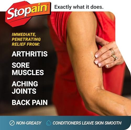 Stopain Pain Relief Gel 32Oz Usa Made Max Strength Fast Acting With Menthol Msm Glucosamine For Joint Pain Back Pain Arthritis Knee Neck Pain Hsa Fsa Approved Otc Topical Analgesic Product