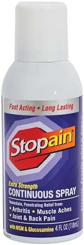Stopain Pain Relief Spray 4Oz (3 Pack) Usa Made Max Strength Fast Acting With Msm Glucosamine Menthol For Arthritis Lower Back Knee Neck Hsa Fsa Approved Topical Analgesic Products