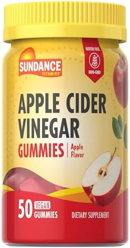 Sundance Apple Cider Vinegar Gummies 50 Count Apple Flavor Vegan Nongmo And Gluten Supplement