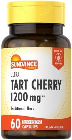 Sundance Tart Cherry Capsules 1200Mg 60 Count Traditional Herb Nongmo And Gluten Suplement