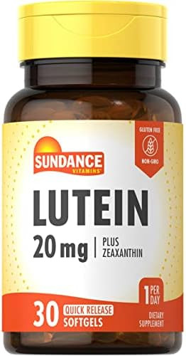 Sundance Lutein 20Mg 30 Softgels With Zeaxanthin Nongmo And Gluten Supplement