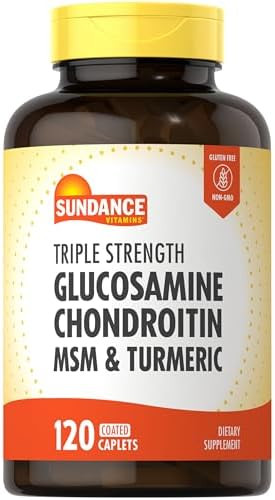 Sundance Glucosamine Chondroitin With Msm And Turmeric 120 Caplets Triple Strength Formula Nongmo & Gluten Supplement