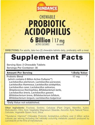 Sundance Probiotic Aciophilus 6 Billion Active Cultures