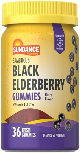 Sundance Elderberry Gummies For Adults With Zinc & Vitamin C Berry Flavor Vegan Nongmo And Gluten Supplement