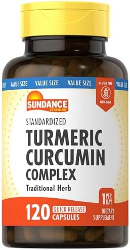 Sundance Turmeric Curcumin Complex 120 Capsules With Black Pepper Extract Traditional Herb Nongmo And Gluten Supplement