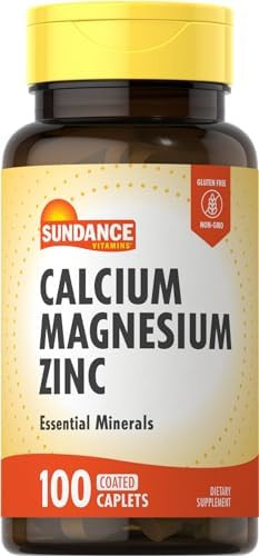 Sundance Calcium Magnesium Zinc 100 Caplets Essential Mineral Supplement Vegetarian Nongmo And Gluten Formula