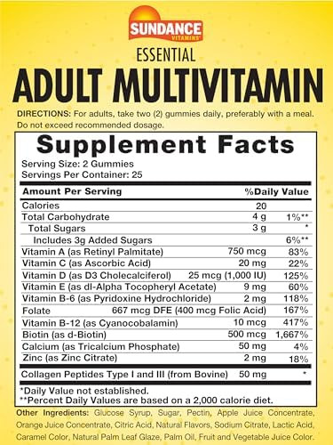 Sundance Multivitamin Gummies For Adults For Men & Women Mixed Berry Flavor Nongmo And Gluten Supplement