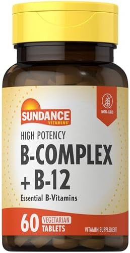 Sundance Vitamin Bcomplex With B12 60 Tablets High Potency Vegetarian Nongmo And Gluten Supplement