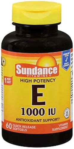 Sundance Vitamins High Potency E 1000 Iu 60 Softgels Each (3)