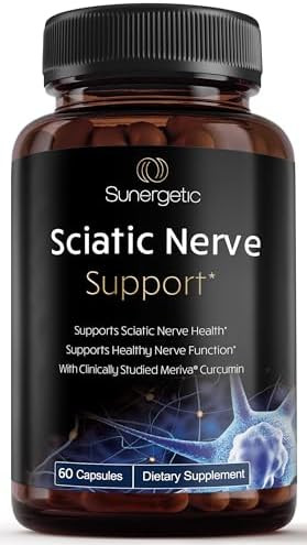 Sunergetic Premium Sciatic Nerve Support Formula Sciatic Nerve Supplement With Benfotaimine Alpha Lipoic Acid (Ala) & Meriva Turmeric Supports Sciatic Nerve Health & Joint Comfort 60 Capsules