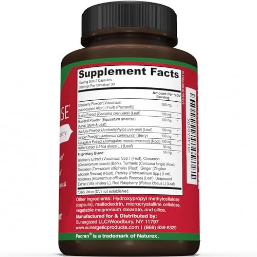 Sunergetic Premium Kidney Cleanse Supplement “ Powerful Kidney Support Formula With Cranberry Extract Helps Support Healthy Kidneys & Urinary Tract Support“ 60 Vegetarian Capsules