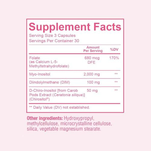 Sunergetic Premium Ovarian Health Support Supplement “ Hormone Balance Ovulation & Cycle Regularity Myoinositol & Dchiro Inositol Supplement For Women “ 40:1 Inositol Ratio With Folate & Dim “ 90 Capsules
