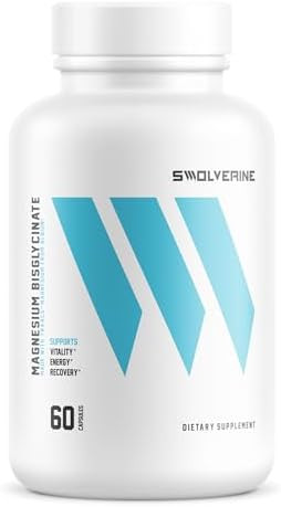 Swolverine Magnesium Bisglycinate 200Mg “ Traacs Chelated Magnesium From Albion Highly Absorbable Gentle On Stomach (60 Servings (Pack Of 1))