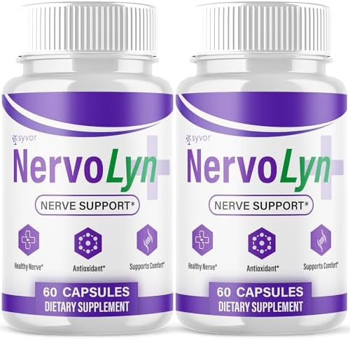 Syvor (2 Pack) Nervolyn Capsules Official Nervo Lyn Supplement Pills With All Natural Ingredients Nervolyn Advanced Formula Nerve Support Supplement With Premium Vitamins For Women & Men (120 Capsules)