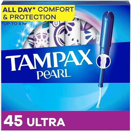 Tampax Pearl Tampons For Women With Leakguard Braid Ultra Absorbency Unscented 60 Count