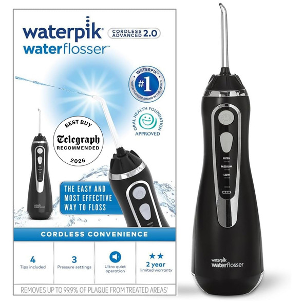 Waterpik Water Flosser Cordless Advanced Plaque Remover for Teeth Black WP-582U