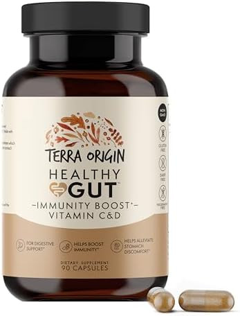 Terra Origin Healthy Gut Capsules With Immunity Boost 90 Capsules Non Gmo Gluten Dairy Digestive Support For Men And Women