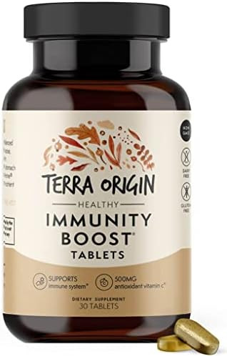 Terra Origin Immunity Support Supplement Vitamin C D3 Zinc Selenium Turmeric Ecea Ginger & Andrographis With Bioperine Daily Immune Booster & Antioxidant Blend 30 Tablets