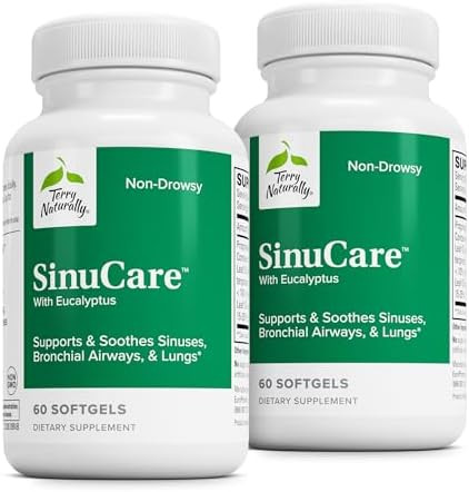 Terry Naturally Sinucare Bronchial Wellness Support Supplement Healthy Sinus Aid Dietary Supplement To Support Healthy Lungs 60 Softgels (2 Pack)