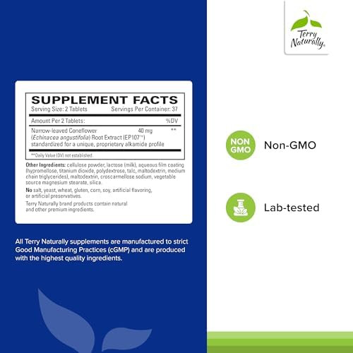 Terry Naturally Anxiocalm 75 Tablets Fastacting Nondrowsy Nonaddictive Formula Safe For Adults & Children 4+ Years Nongmo 37 Servings