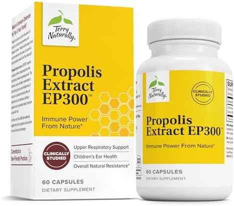 Terry Naturally Propolis Extract Ep300 Upper Respiratory & Immune System Support Supplement Child & Adult Supplement With Bee Propolis Extract 60 Capsules