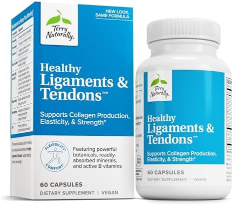 Terry Naturally Healthy Ligaments & Tendons Dietary Supplement For Connective Tissue & Joint Lubrication Support Nongmo Formula To Aid Ligament & Muscle Health 60 Capsules
