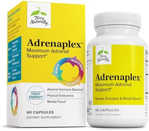 Terry Naturally Adrenaplex Adrenal Gland Function Supplement Glandular Support With Vitamins C & B6 Dietary Supplement To Support Healthy Adrenal Function 120 Capsules