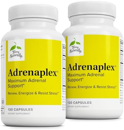Terry Naturally Adrenaplex Adrenal Gland Function Supplement Glandular Support With Vitamins C & B6 Supports Healthy Adrenal Function Keep Out Of Reach Of Children 120 Capsules (Pack Of 2)