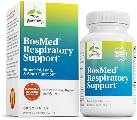 Terry Naturally Bosmed Respiratory Support Respiratory Support Supplement Herbal Supplement For Lung Support Healthy Lung Supplement For Clear Bronchial Passages 60 Softgels