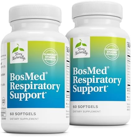 Terry Naturally Bosmed Respiratory Support Respiratory Support Supplement Herbal Supplement For Lung Support Healthy Lung Supplement For Clear Bronchial Passages 60 Softgels (Pack Of 2)