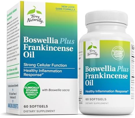 Terry Naturally Boswellia Plus Frankincense Oil Joint Support Supplement To Support Mobility & Joint Comfort Support Cellular Health With Boswellia & Frankincense Oil 60 Softgels