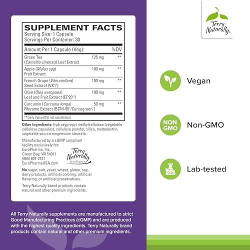 Terry Naturally Optimal Wellness Immune Respiratory & Brain Health Support Supports Liver Health With Curcumin Provides Powerful Antioxidant Support 30 Capsules (30 Servings)