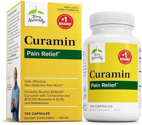 Terry Naturally Curamin Curcumin For Circulation & Endorphin Support Relief For Occasional Discomfort Aids Healthy Muscles 120 Capsules