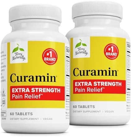 Terry Naturally Curamin Extra Strength Curcumin & Boswellia For Healthy Circulation Support Turmeric Supplement To Support Joints Muscle Health & Endorphin Production 60 Tablets (Pack Of 2)