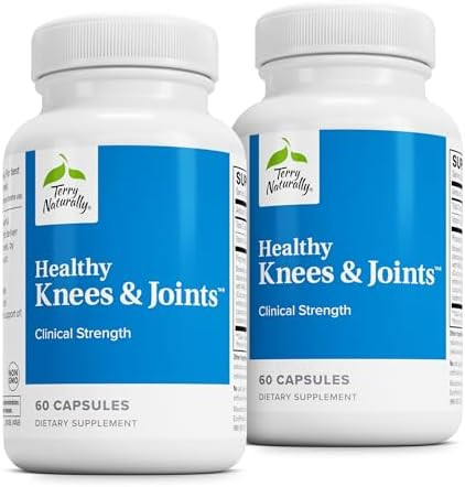 Terry Naturally Healthy Knees & Joints Dietary Supplement To Support Bone Health & Joint Flexibility Healthy Knee & Hip Aid With Calcium Fructoborate 60 Capsules 2 Pack