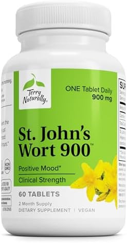 Terry Naturally St John'S Wort 90060 Tablets Provides Full Clinical Dose Nongmo Vegan Gluten 60 Servings