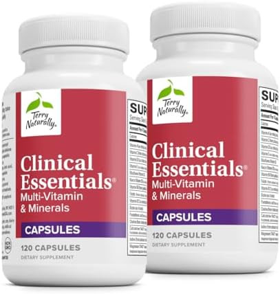 Terry Naturally Clinical Essentials Supplement To Aid Bone Cardiovascular & Immune Health Supplement With Chelated Minerals Supplement With Bvitamins & Vitamin C 120 Capsules (Pack Of 2)