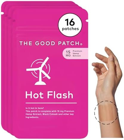 The Good Patch Hot Flash Hemp Menopause Patches Support For Women Sustained Release Natural Patch With Hemp Extract Black Cohosh Black Pepper Plant Powered Wearable Wellness (8 Total Patches)